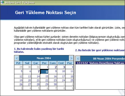 Geri Yükleme Noktası Oluşturmak