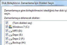 Windows 7: Sağlam disk birleştirme