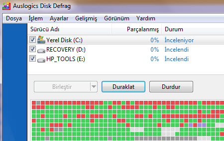 Tekrarlayan dosyalar ve disk parçalanması