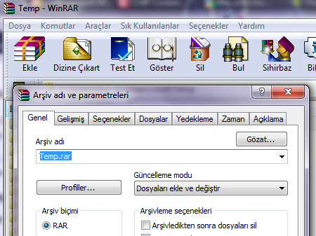 RAR dosyalarına özel yazılımlar