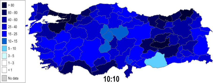 SMS trafik yoğunluğu haritası