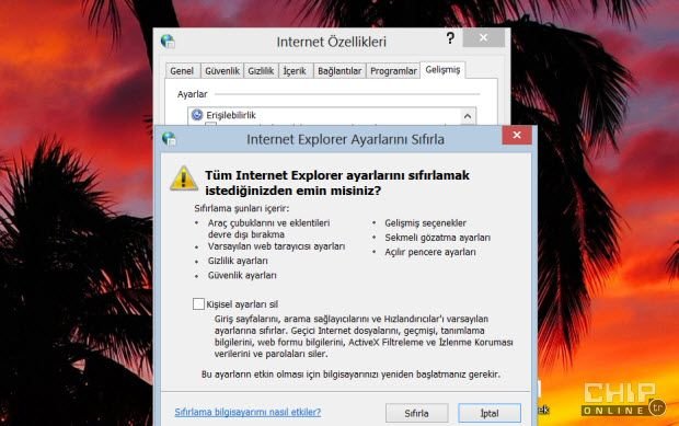 Internet Explorer'da sorun mu var?