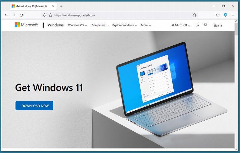 Yeni Bir Sahte Windows 11 Sitesi, Sahte Windows 11 Yükleyicisi Dağıtıyor!